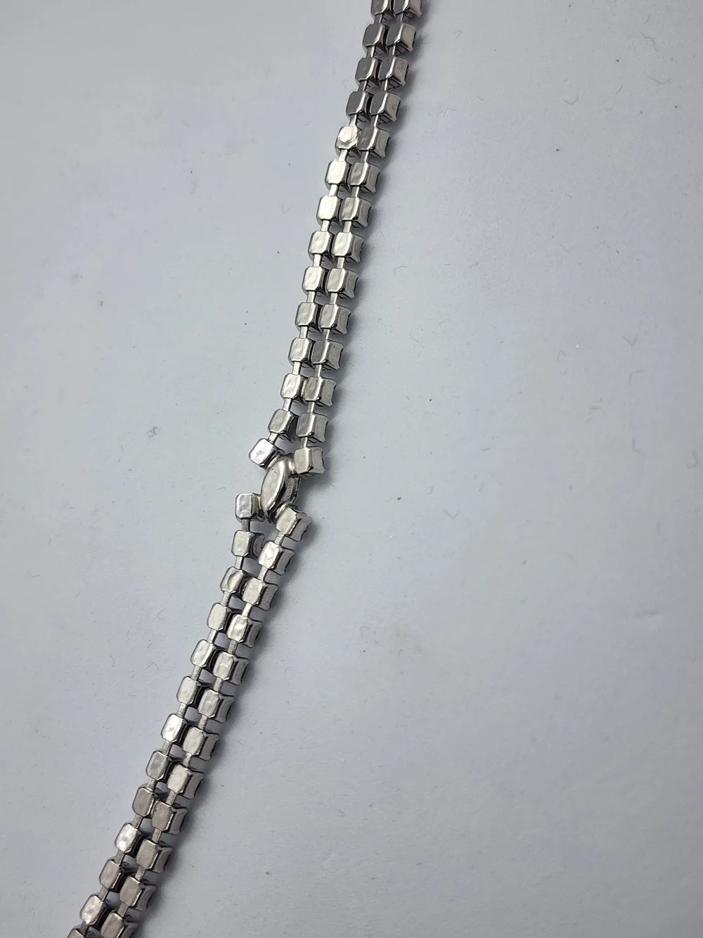Vintage Signed Kramer Clear Rhinestone Double Row Bracelet - 1950s Marquise